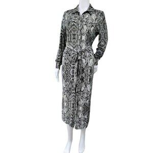 INC International Women's M Snake-Print Belted Shirtdress,Created for Macy's